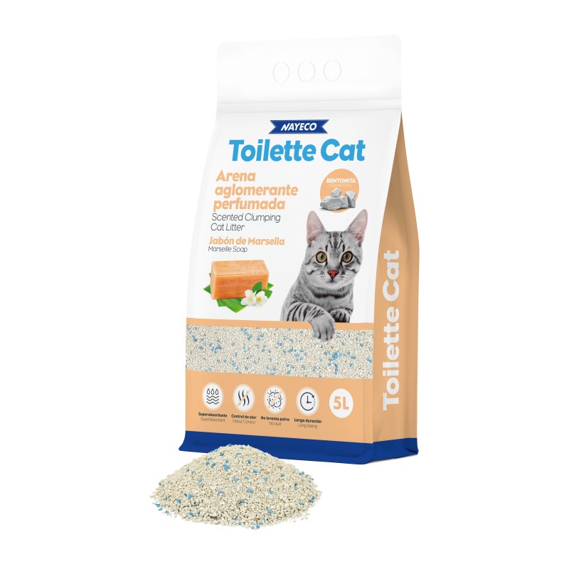 TOILETTE CAT ARENA AGLOMERANTE BENTONITA  5L