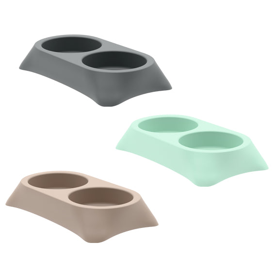 BOWL STELLA DOUBLE 0,6+0,6L  GREY/MOCCA/GREEN
