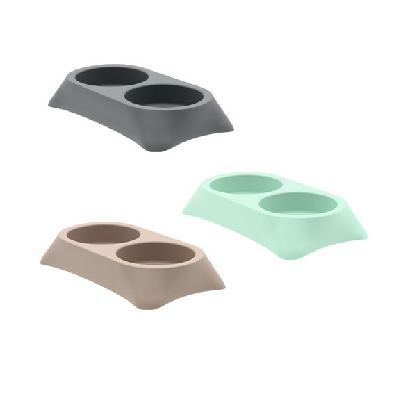 BOWL STELLA DOUBLE 0,3+0,3L GREY/MOCCA/GREEN