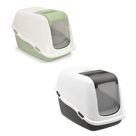 CAT TOILET ELLA COMFORT WHITE/GREEN-WHITE/GREY 57X39X41