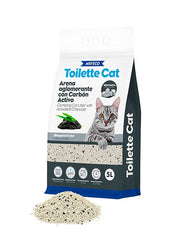TOILETTE CAT ARENA AGLOMERANTE BENTONITA CARBON ACTIVO 5L