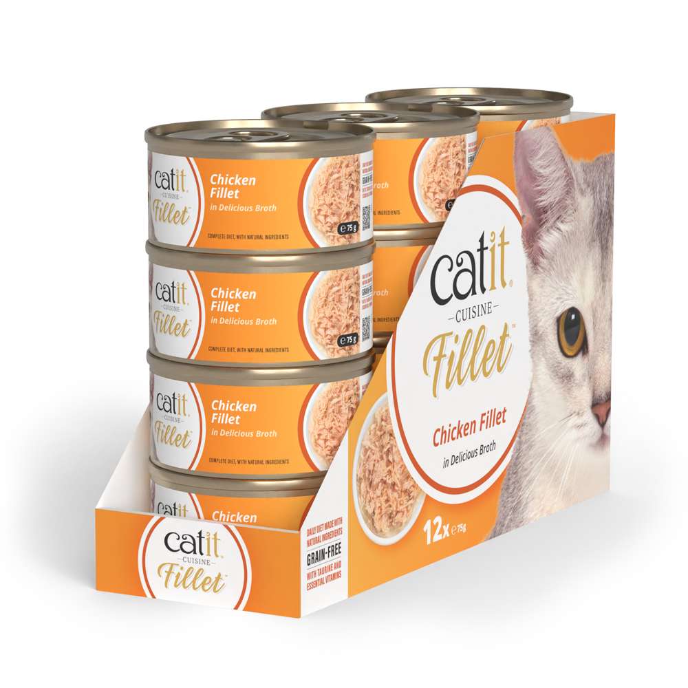 CATIT CUISINE FILLET DE POLLO EN CALDO MULTIPACK 12X75GR