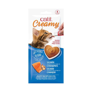 CATIT CREAMY SALMON Y GAMBAS 10GR