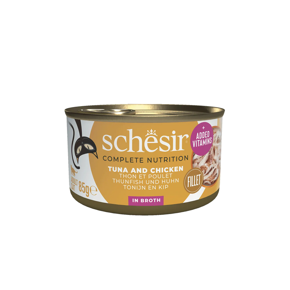 SCHESIR CAT AGUA ATUN Y POLLO CON ARROZ 70GR