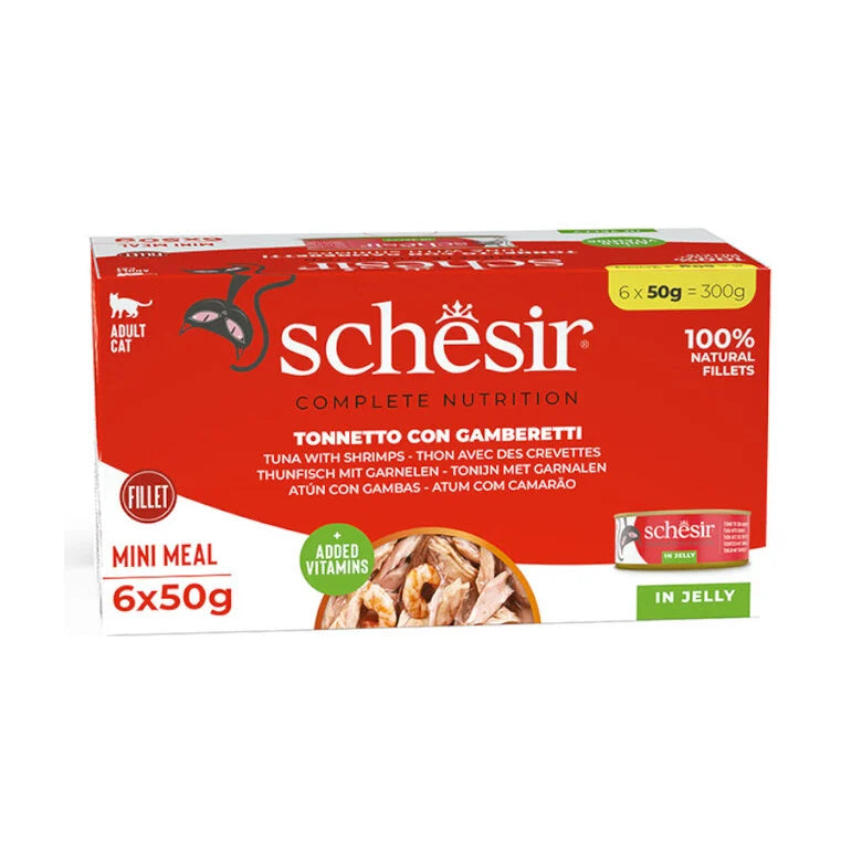 SCHESIR CAT GELATINA ATUN CON GAMBAS MULTIPACK (6X50 GR)