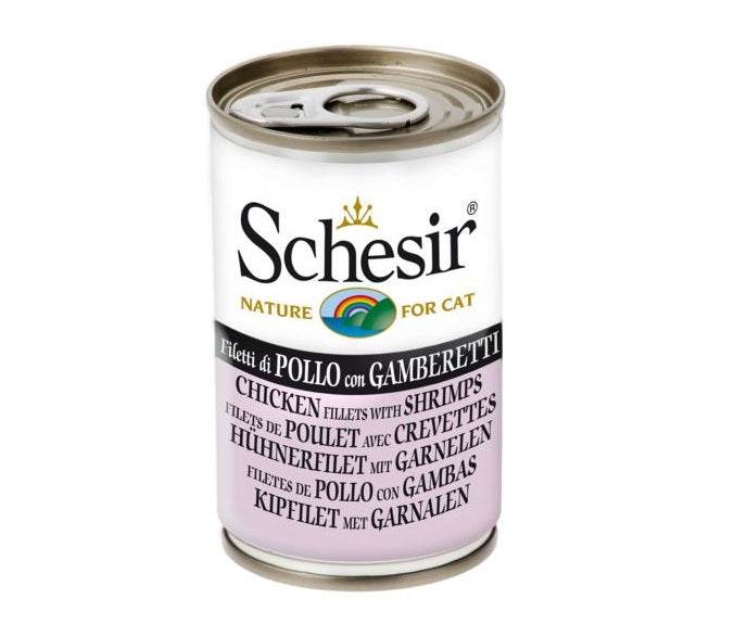 SCHESIR CAT GELATINA POLLO CON GAMBAS 140GR