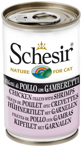 SCHESIR CAT GELATINA POLLO CON GAMBAS 140GR