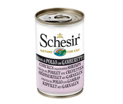 SCHESIR CAT GELATINA POLLO CON GAMBAS 140GR