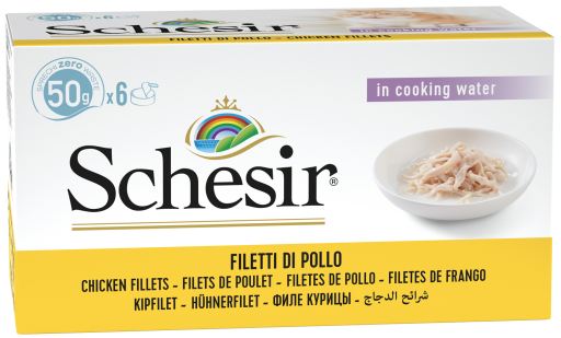 SCHESIR CAT MULTIPACK POLLO CON ARROZ 6 X 50 GR