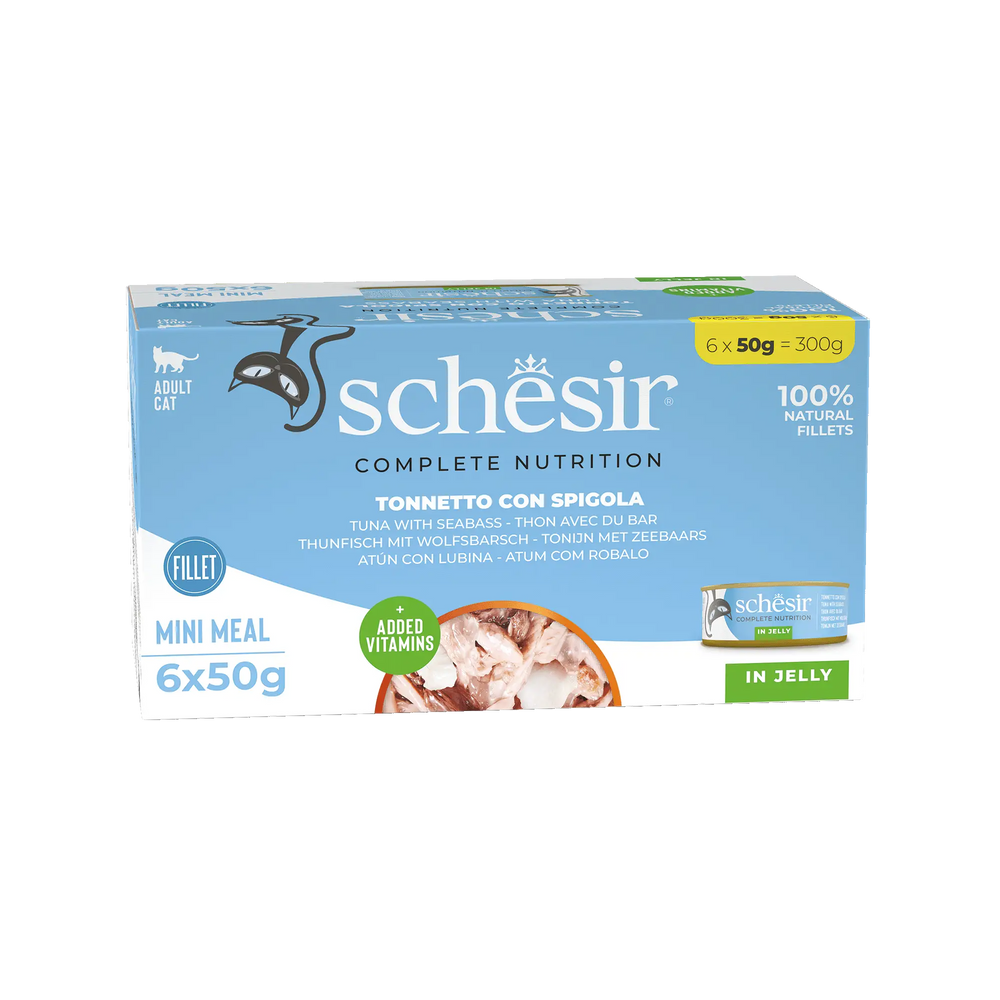 SCHESIR C&B CAT GELATINA ATÚN CON LUBINA MULTIPACK (6X50G)