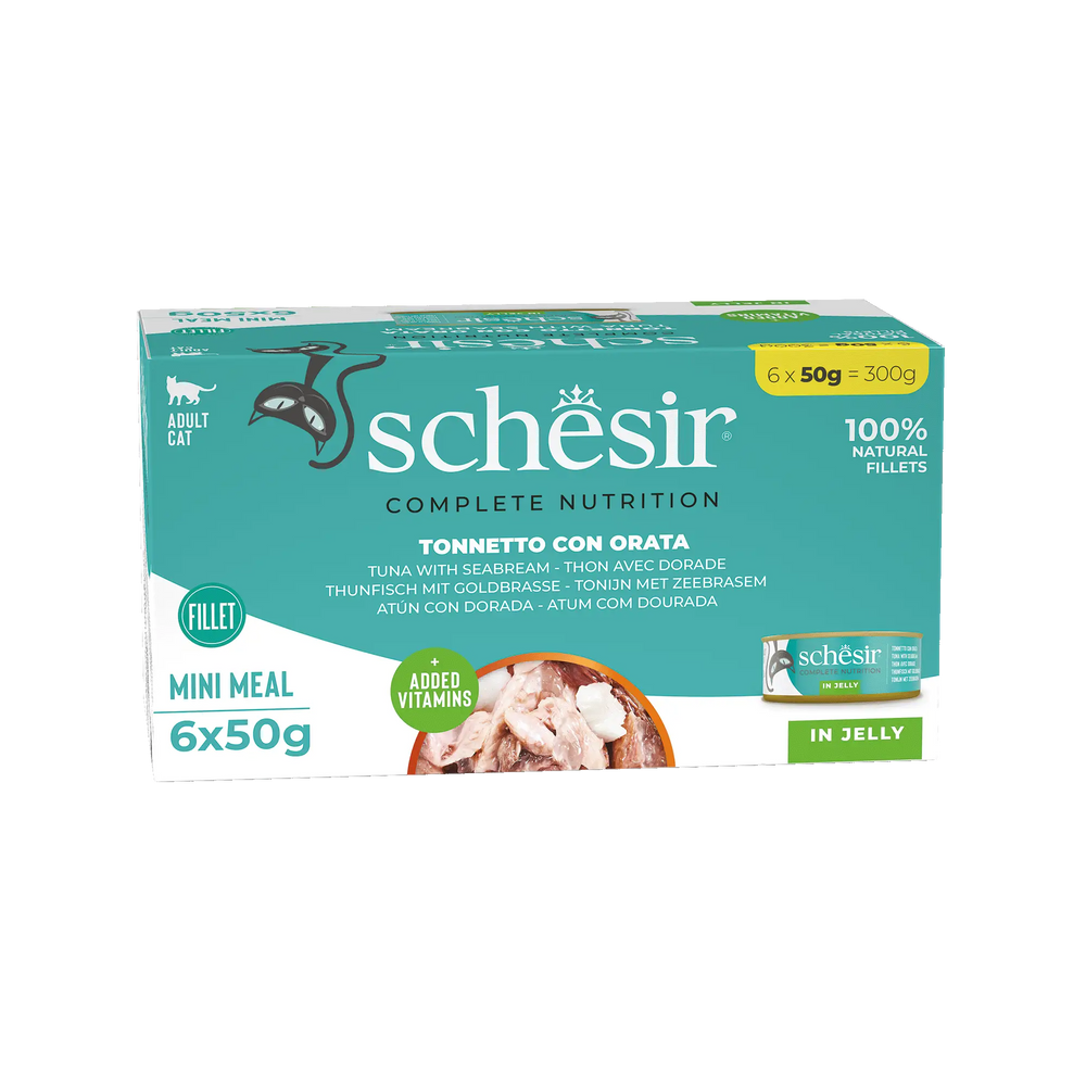 SCHESIR C&B LATA CAT GELATINA ATÚN CON DORADA 6X50GR