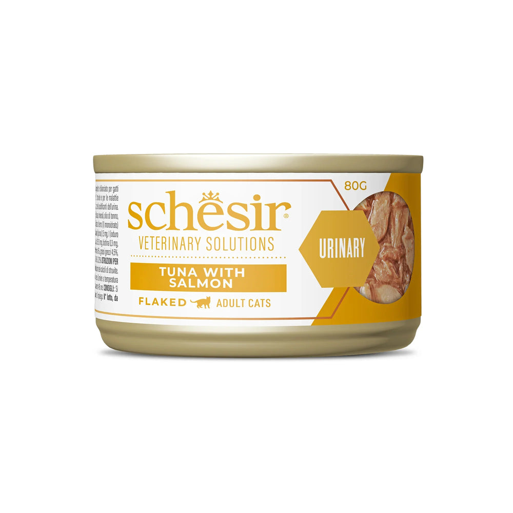 SCHESIR LATA CAT VET URINARY ESCAMAS ATUN CON SALMON 80GR