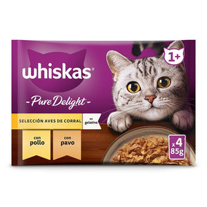 WHISKAS PURE DELIGHT AVES 4X85GR