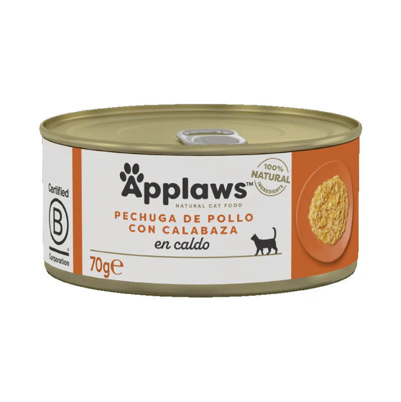 APPLAWS CAT LATA POLLO Y CALABAZA 70GR
