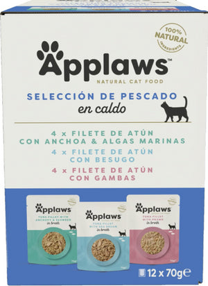 APPLAWS CAT SOBRE CALDO PESCADO MULTIPACK 12X70GR
