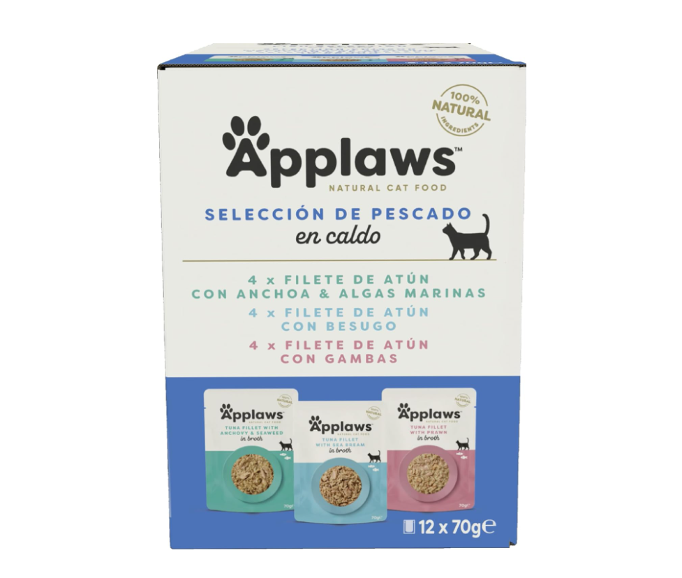 APPLAWS CAT SOBRE CALDO PESCADO MULTIPACK 12X70GR