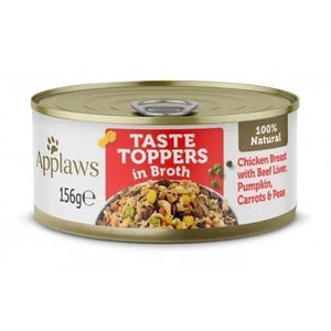 APPLAWS DOG LATA TOPPER POLLO, HÍGADO TERNERA Y VERDURAS EN CALDO 156GR