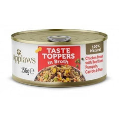 APPLAWS DOG LATA TOPPER POLLO, HÍGADO TERNERA Y VERDURAS EN CALDO 156GR