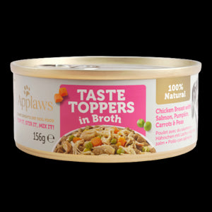 APPLAWS DOG LATA TOPPER POLLO/SALMON/VERDURAS EN CALDO 156GR