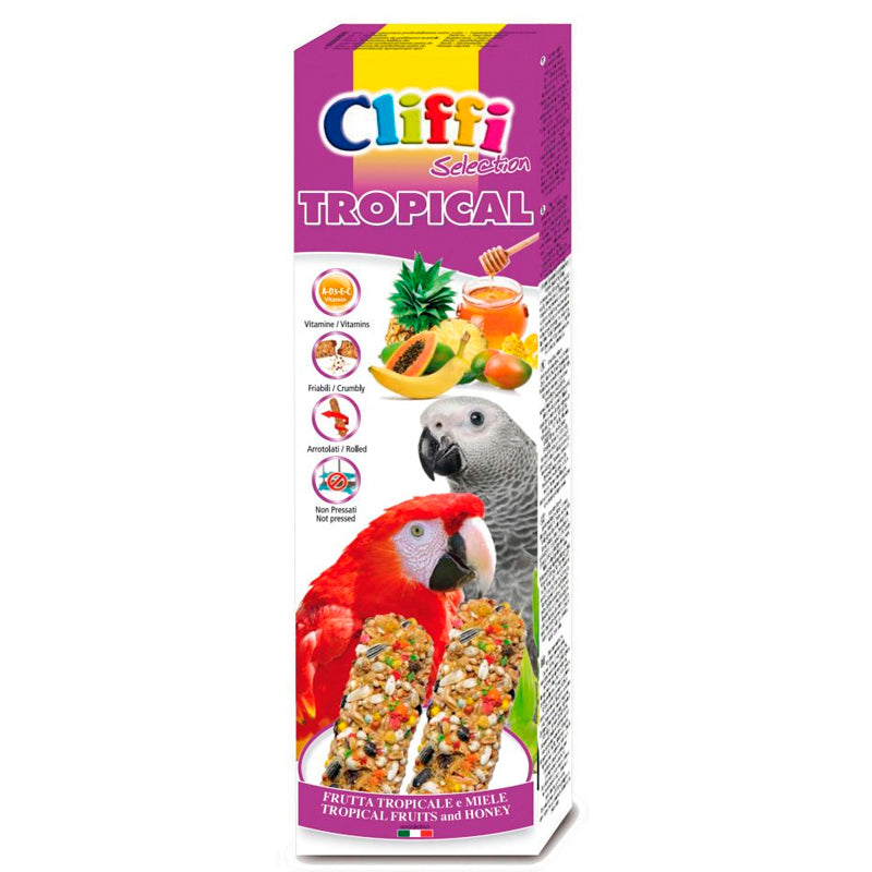 BARRITAS GRANDE LORO FRUTA TROP/MIEL 2PZ/150GR.CLIFFI