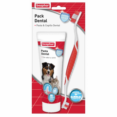 BEAPHAR PACK DENTAL PASTA DENTAL+CEPILLO