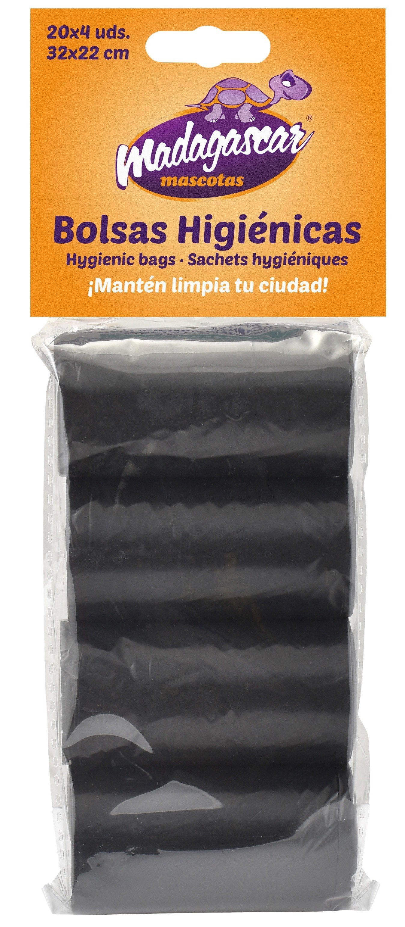 BOLSAS HIGIENICAS 4 ROLLOS DE 20 BOLSAS NEGRO
