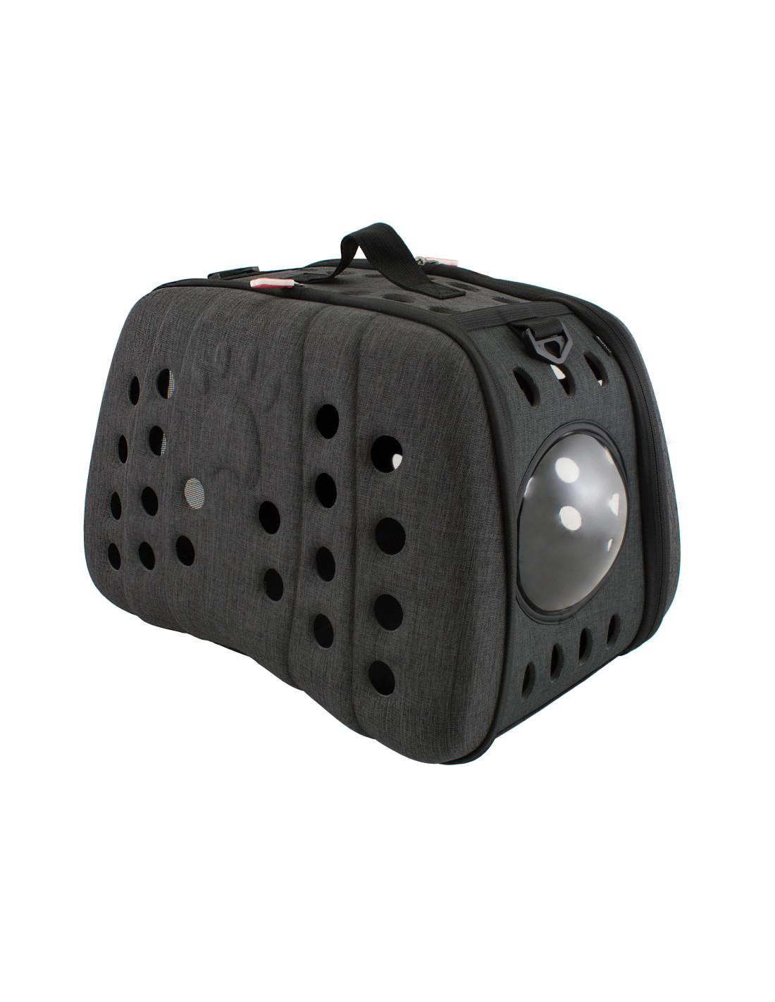 BOLSO CON VENTANA GRIS 43X30X33