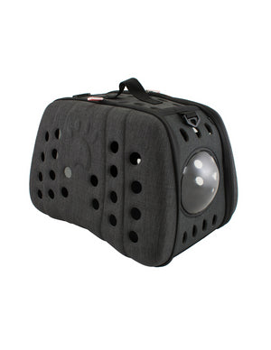 BOLSO CON VENTANA GRIS 43X30X33