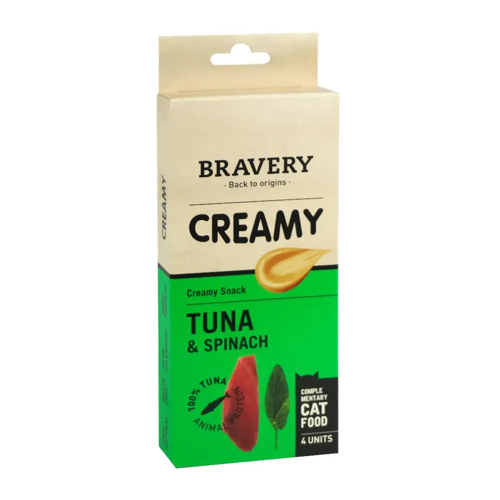 BRAVERY CREAMY TUNA & SPINACH 4X14GR