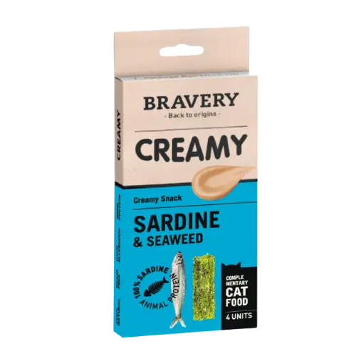 BRAVERY CREAMY SARDINE & SEAWEED 4X14GR