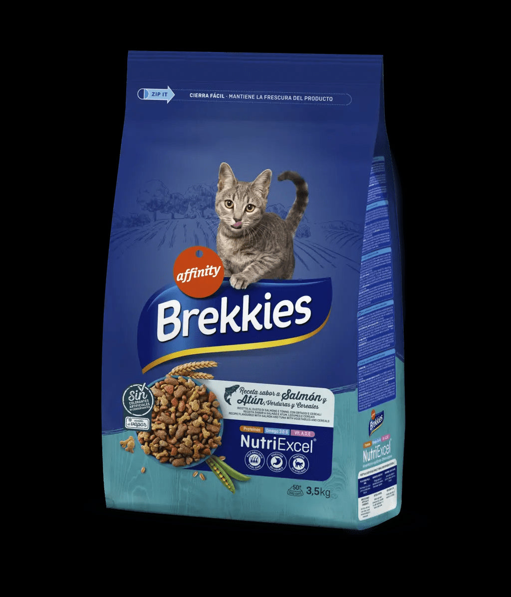 BREKKIES CAT MIX SALMON 3,5KG
