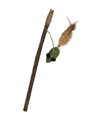 CAÑA DE PESCAR DE MATATABI Y PELOTA DE CATNIP 26/5 CM