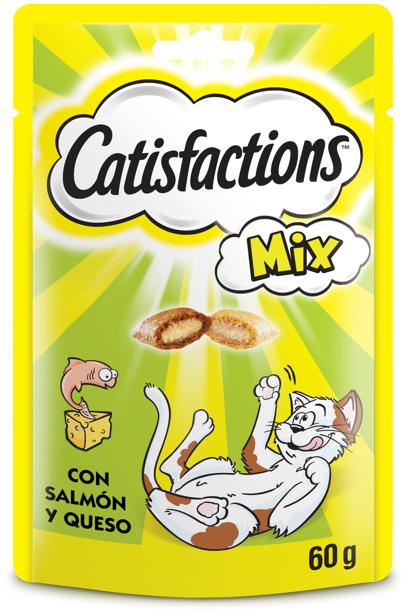 CATISFACTIONS FELINE MIXTO SALMON QUESO 6X60GR
