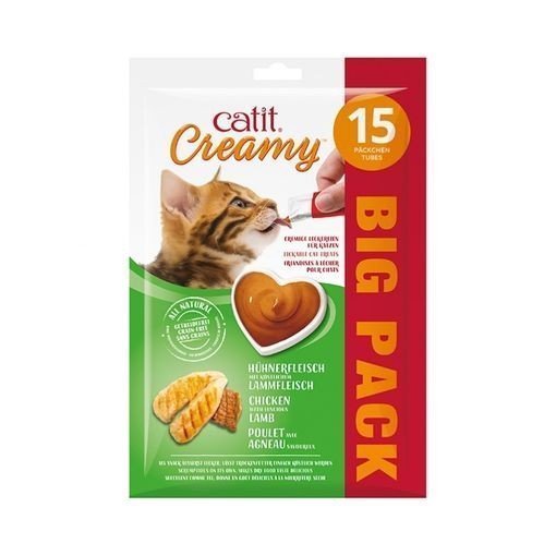 CATIT CREAMY POLLO Y CORDERO 15X10GR