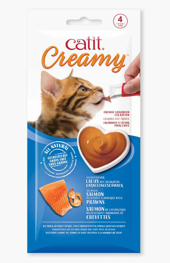 CATIT CREAMY SALMON Y GAMBAS 10GR