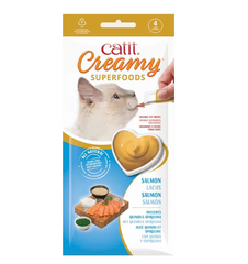 CATIT CREAMY SUPERFOOD SALMON QUINOA Y ESPIRULINA 4X10GR
