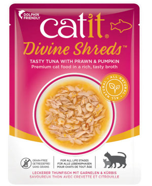 CATIT DIVINE SHREDS ATUN CON GAMBAS Y CALABAZA 75 GR
