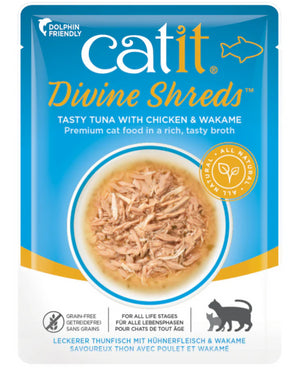 CATIT DIVINE SHREDS ATUN CON POLLO Y WAKAME 75 GR