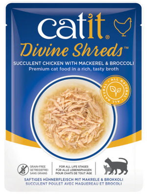 CATIT DIVINE SHREDS POLLO CABALLA Y BROCOLI 75GR