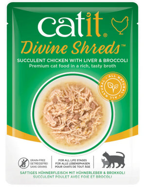 CATIT DIVINE SHREDS POLLO HIGADO Y BROCOLI 75 GR