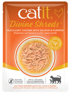 CATIT DIVINE SHREDS POLLO SALMON Y CALABAZA 75GR