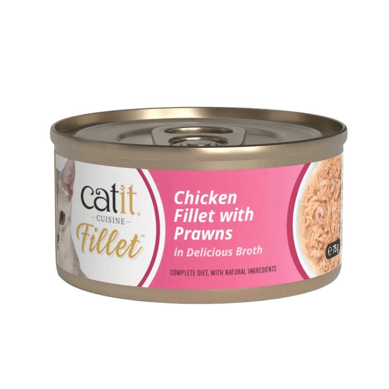 CATIT CUISINE FILLET POLLO CON GAMBAS EN CALDO 75GR