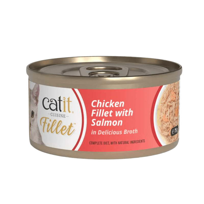 CATIT CUISINE FILLET POLLO CON SALMON EN CALDO 75GR