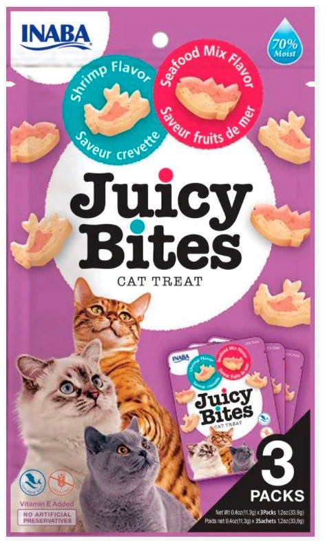 CHURU CAT JUICY BITES GAMBA MARISCO 3X11,3GR