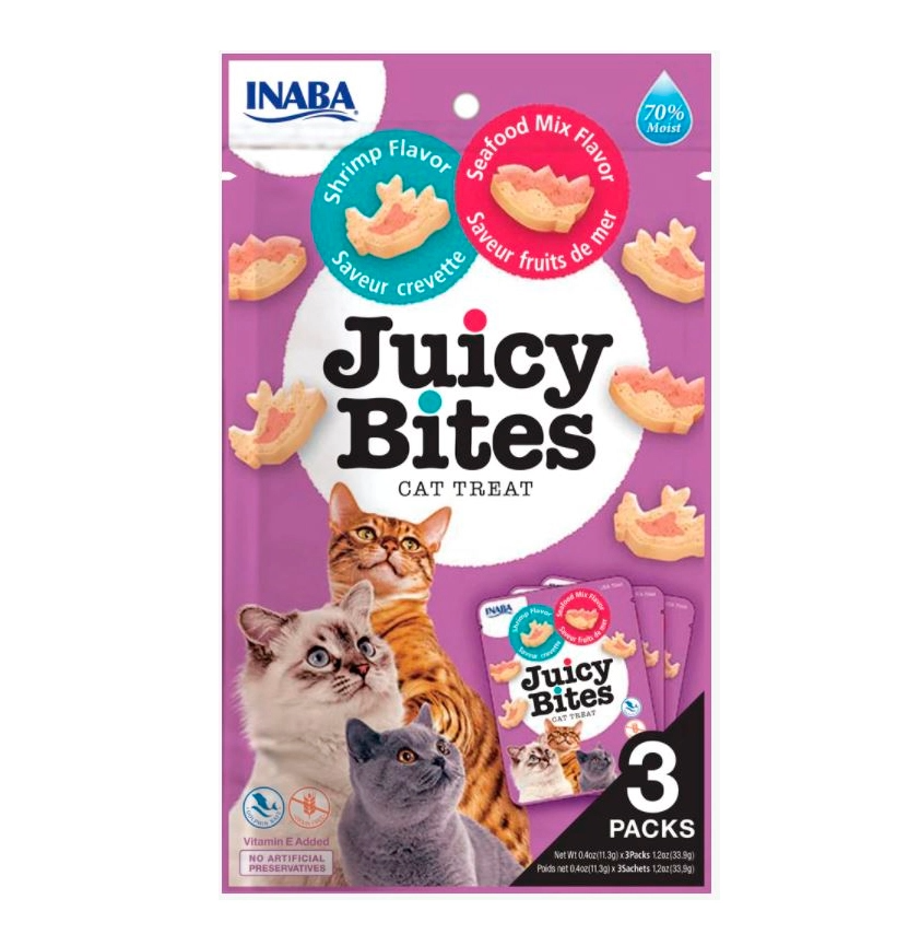 CHURU CAT JUICY BITES GAMBA MARISCO 3X11,3GR