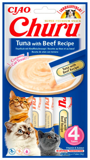 CHURU CAT RECETA DE ATUN CON BUEY 4X14GR