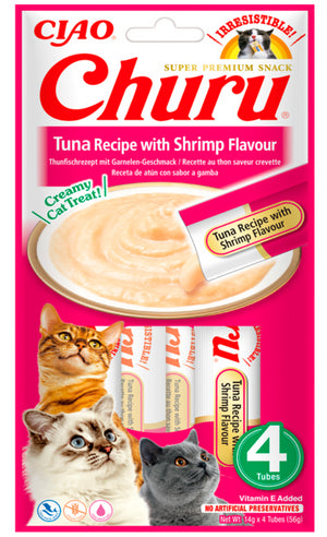 CHURU CAT RECETA DE ATUN CON GAMBA 4X14GR