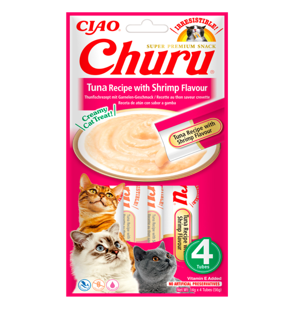 CHURU CAT RECETA DE ATUN CON GAMBA 4X14GR