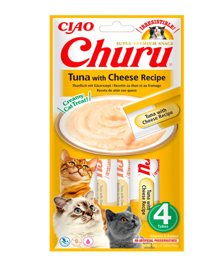 CHURU CAT RECETA DE ATUN CON QUESO 4X14GR
