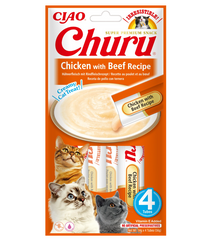 CHURU CAT RECETA DE POLLO CON BUEY 4X14GR